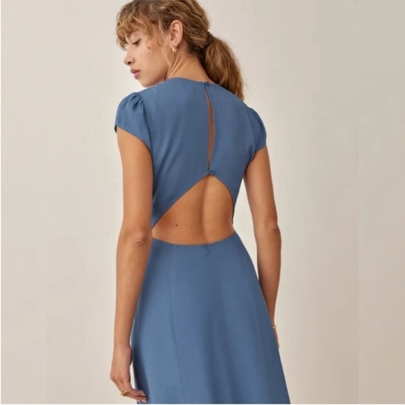 Reformation Gavin Dress in Morning Glory (Blue) - Picture 2 of 4